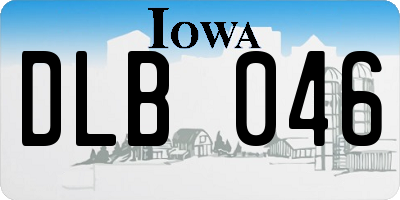 IA license plate DLB046