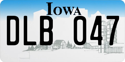 IA license plate DLB047