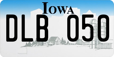 IA license plate DLB050