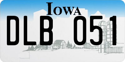 IA license plate DLB051
