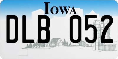 IA license plate DLB052