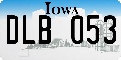 IA license plate DLB053