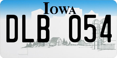 IA license plate DLB054
