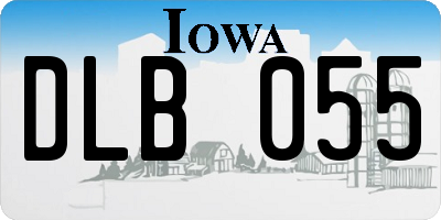 IA license plate DLB055