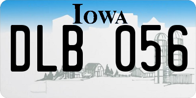 IA license plate DLB056
