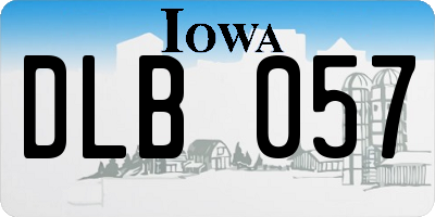 IA license plate DLB057