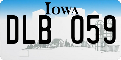 IA license plate DLB059