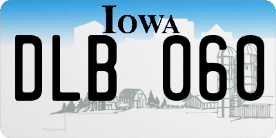IA license plate DLB060