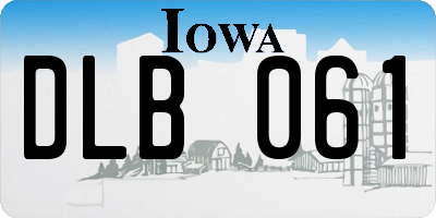 IA license plate DLB061