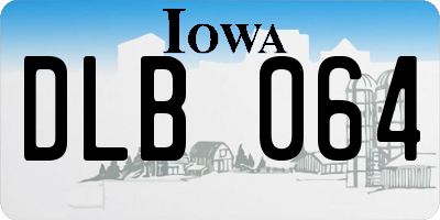 IA license plate DLB064