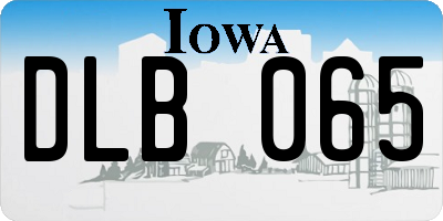 IA license plate DLB065