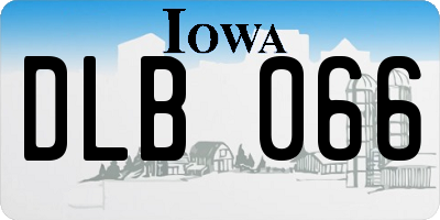 IA license plate DLB066