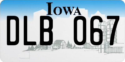 IA license plate DLB067