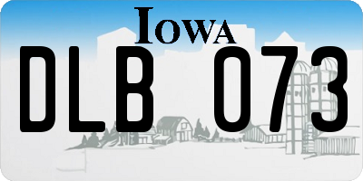 IA license plate DLB073
