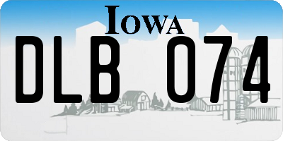 IA license plate DLB074