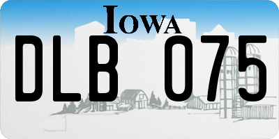 IA license plate DLB075