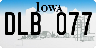 IA license plate DLB077