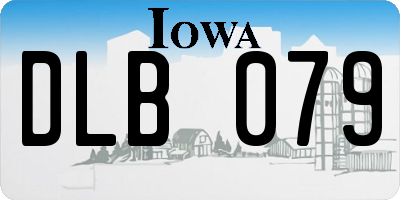 IA license plate DLB079
