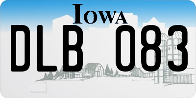 IA license plate DLB083