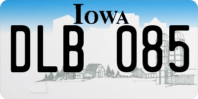 IA license plate DLB085