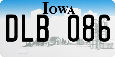 IA license plate DLB086