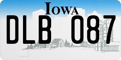 IA license plate DLB087