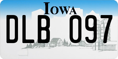 IA license plate DLB097