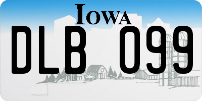 IA license plate DLB099