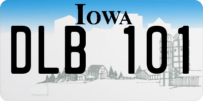 IA license plate DLB101