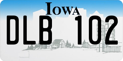 IA license plate DLB102