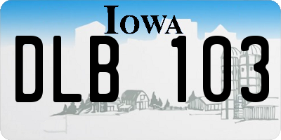 IA license plate DLB103