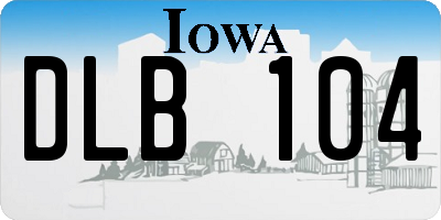 IA license plate DLB104