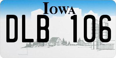 IA license plate DLB106