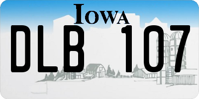 IA license plate DLB107