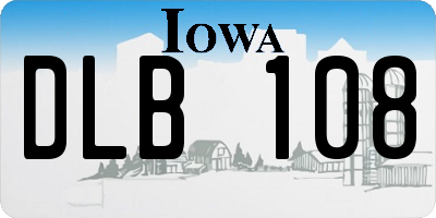 IA license plate DLB108