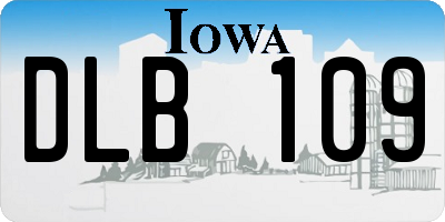 IA license plate DLB109