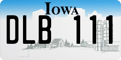 IA license plate DLB111
