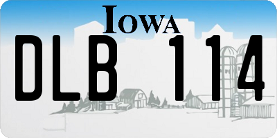 IA license plate DLB114