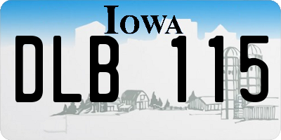 IA license plate DLB115