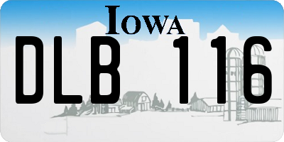 IA license plate DLB116