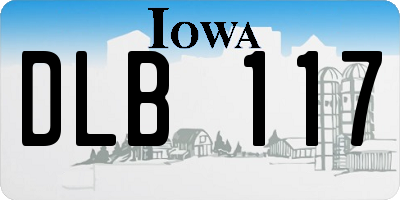 IA license plate DLB117