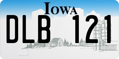 IA license plate DLB121