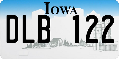 IA license plate DLB122