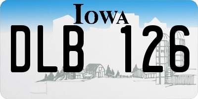 IA license plate DLB126