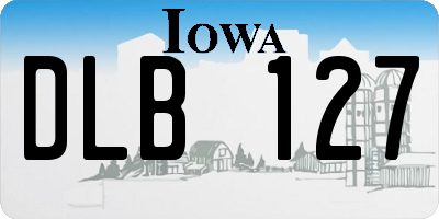 IA license plate DLB127