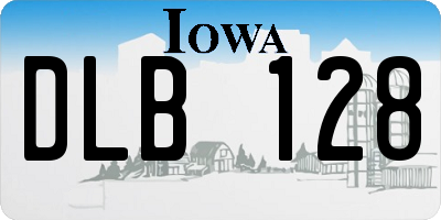 IA license plate DLB128