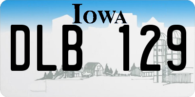 IA license plate DLB129