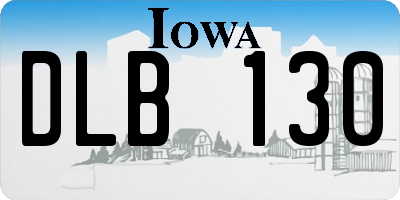 IA license plate DLB130