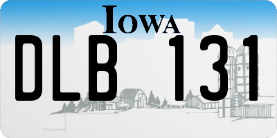 IA license plate DLB131