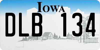 IA license plate DLB134